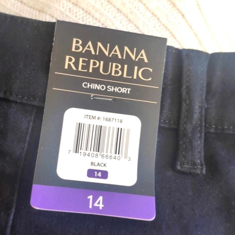 NWT Banana Republic Size 14 Black Chino Shorts | Tailored Work Staple - Picture 5 of 14